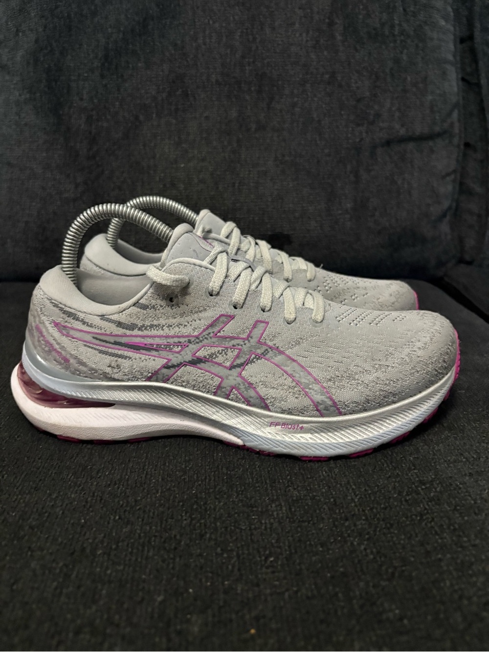 ASICS GEL-Kayano 29 Athletic Sneakers Women's Gray Purple Lace-Up - 9 WIDE